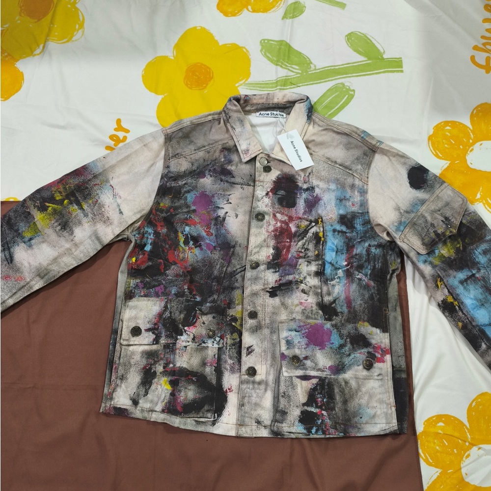 Paint-Splatter Denim Jacket - Multicolor